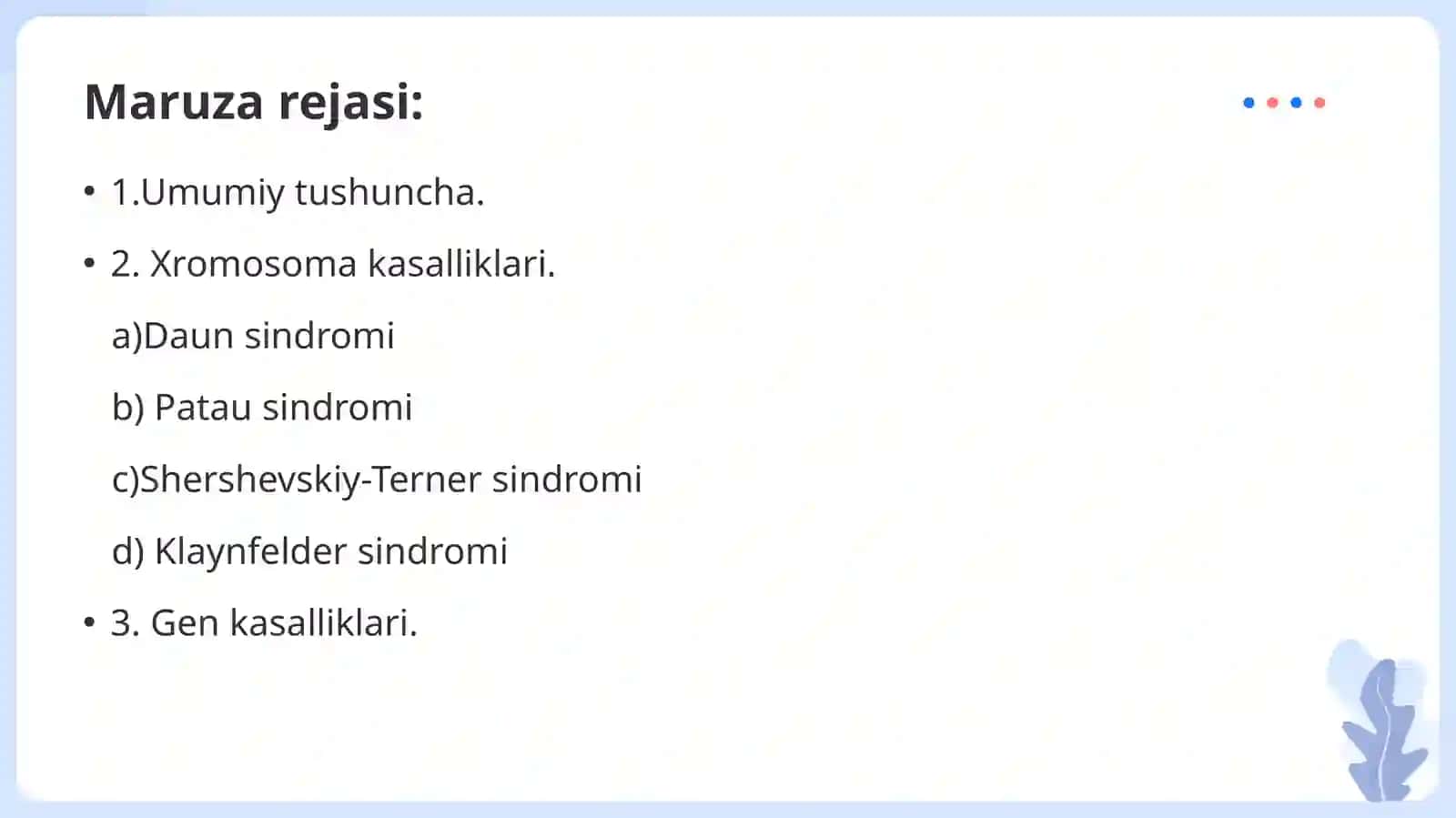 Tibbiy Genetika Fani 2