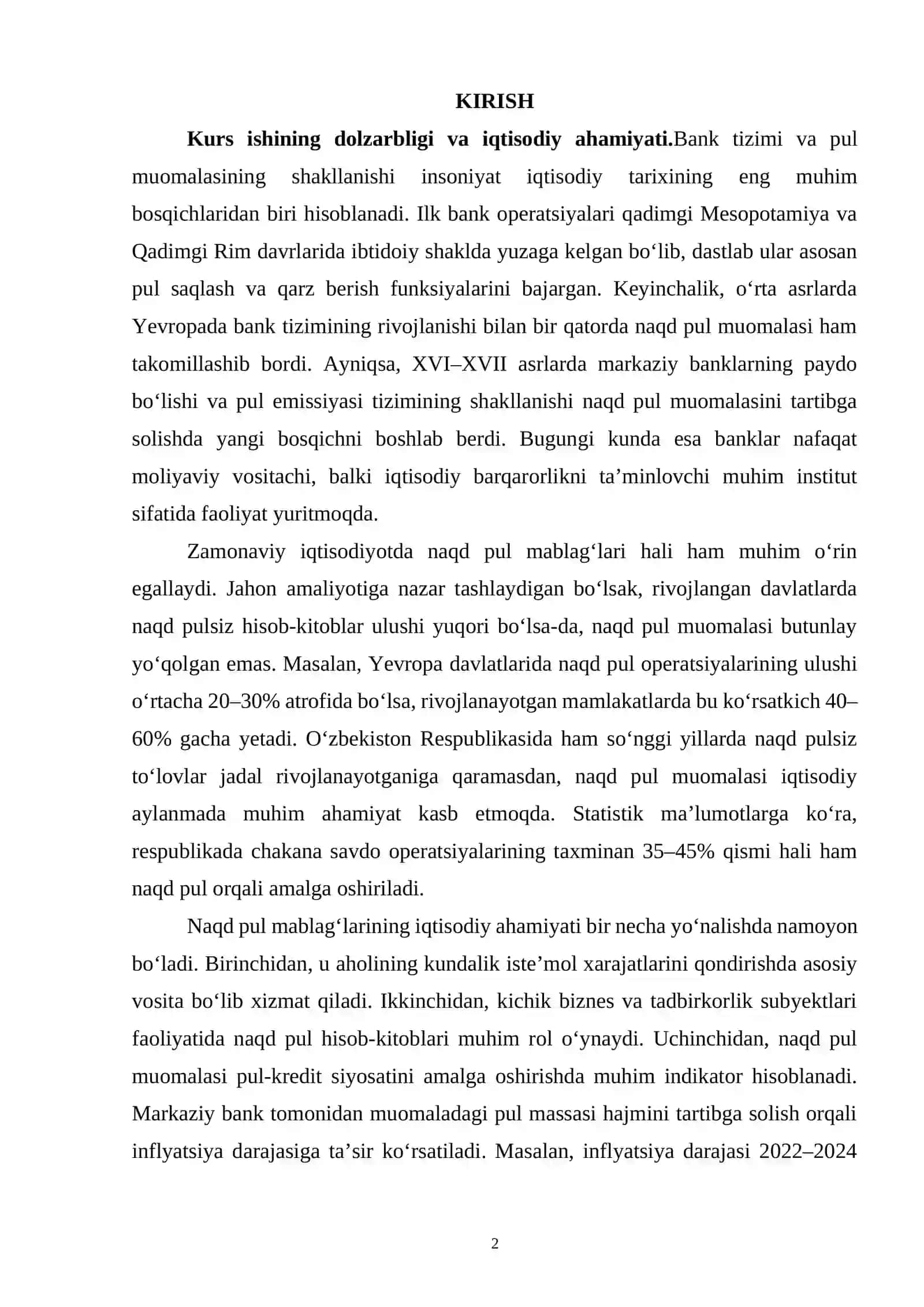 Banklarda naqd pul mablag‘lari va ularning hisobi 2
