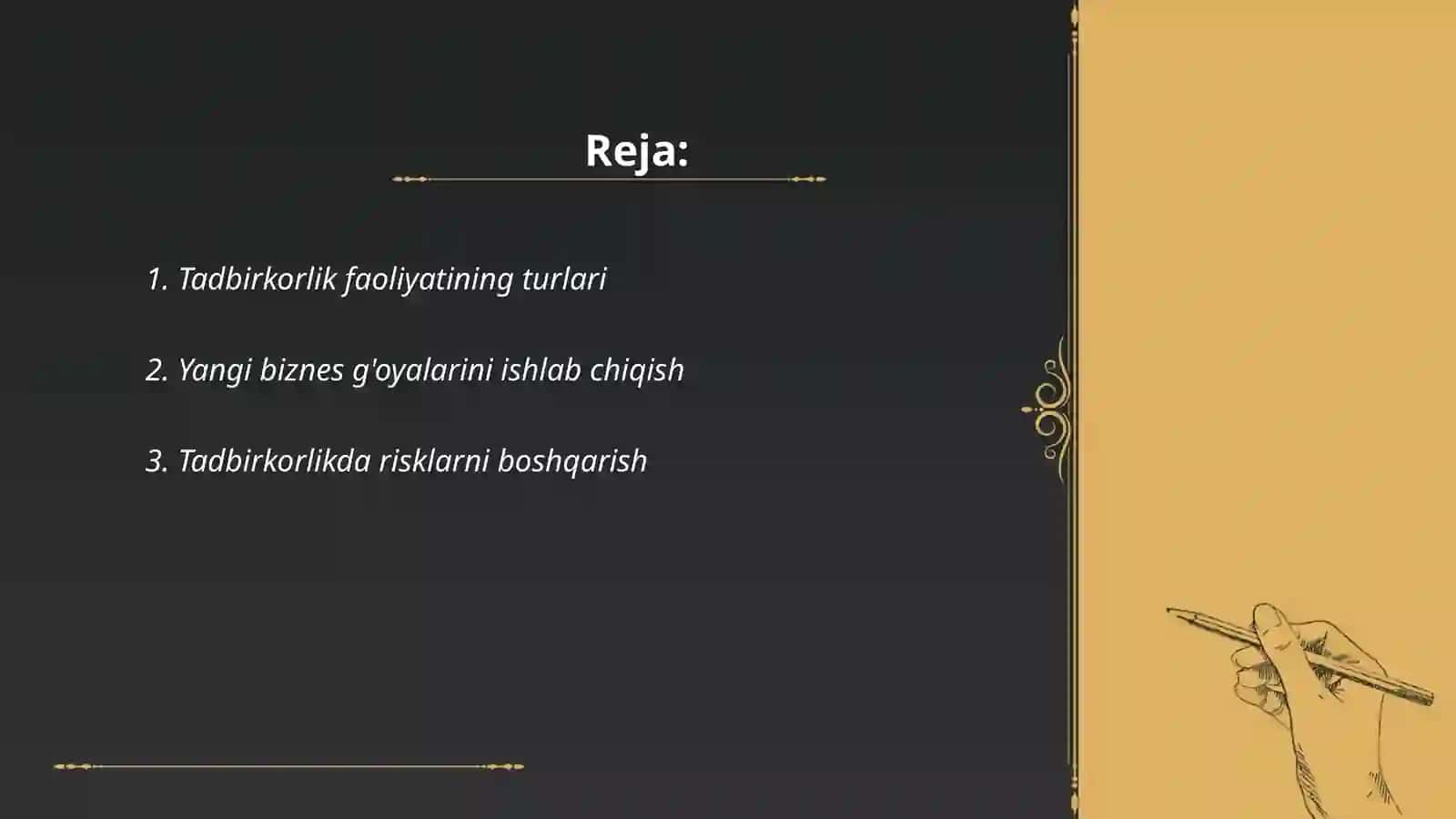 Tadbirkorlik faoliyati va tadbirkorlik kapitali 2