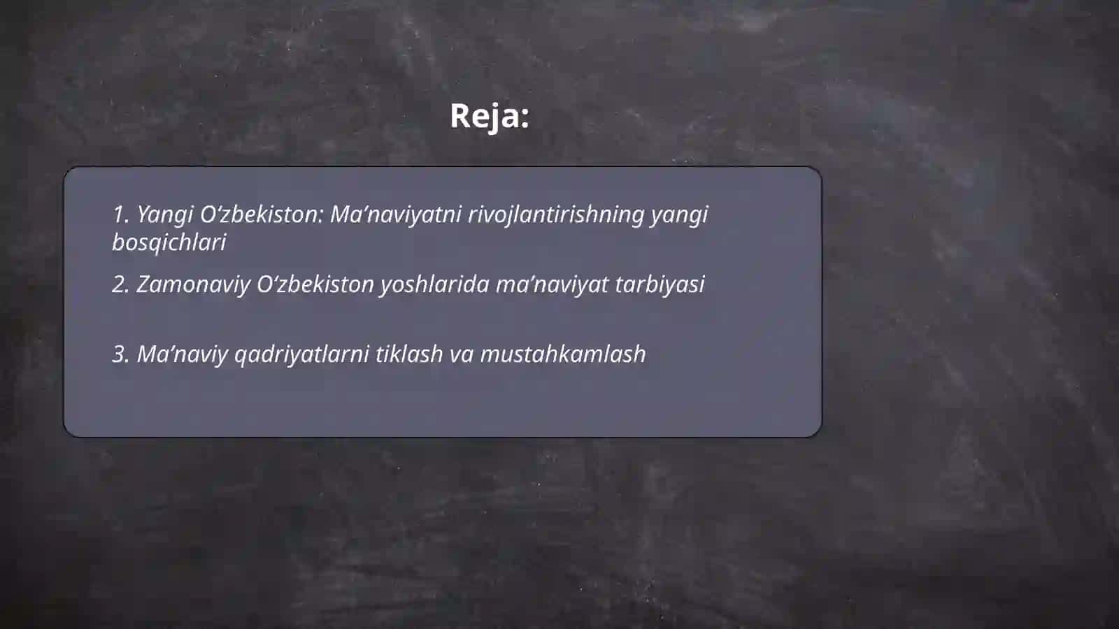 Yangi Oʻzbekiston sharoitida maʼnaviyat masalasi 2