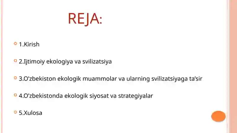IJTIMOIY EKOLOGIYA fanidan“Ijtimoiy ekologiyasvilizatsiyasiningo’zini anglash sifatida” 2