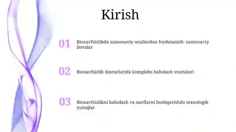 Zamonaviy Bioxavfsizlik Usullari 2