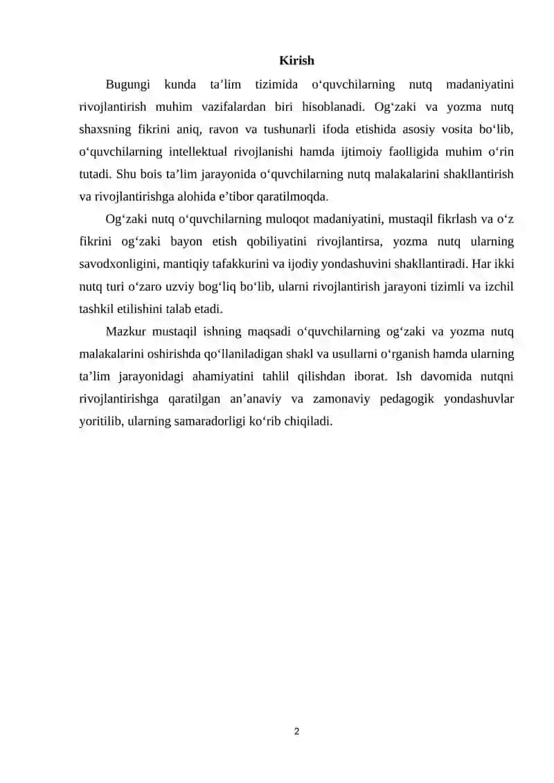 Ogʻzaki va yozma nutq malakalarini oshirishning shakl va usullari 2