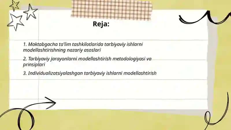 Maktabgacha ta'lim tashkilotlarining tarbiyaviy ishlarni modellashtirish 2