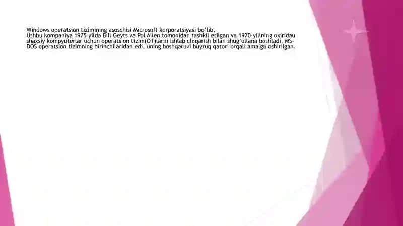Windovs Operatsion Tizim 2