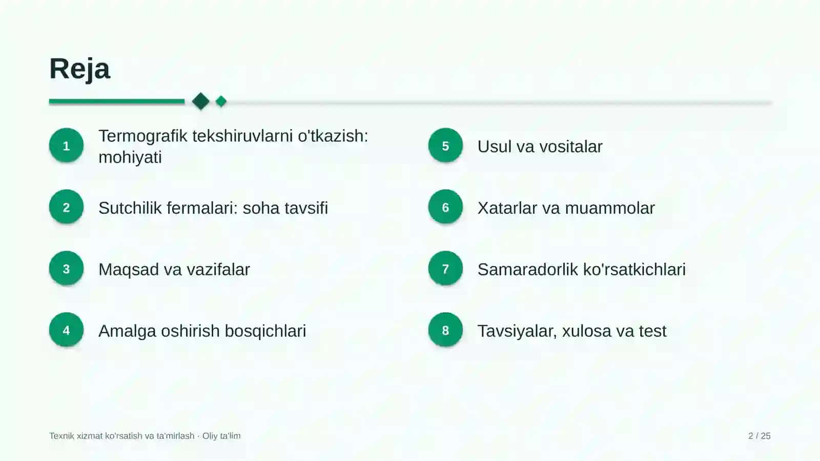 Sutchilik fermalarida termografik tekshiruvlarni o'tkazish 2
