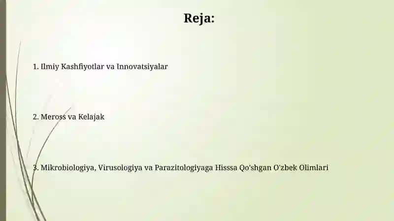 Mikrobiologiya, Virusologiya va Parazitologiyaga Hisssa Qo'shgan O'zbek Olimlari 2