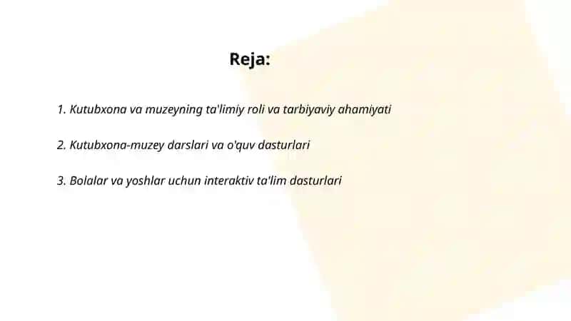 Kutubxona va muzey ta‘lim tarbiya va axborot maskani 2