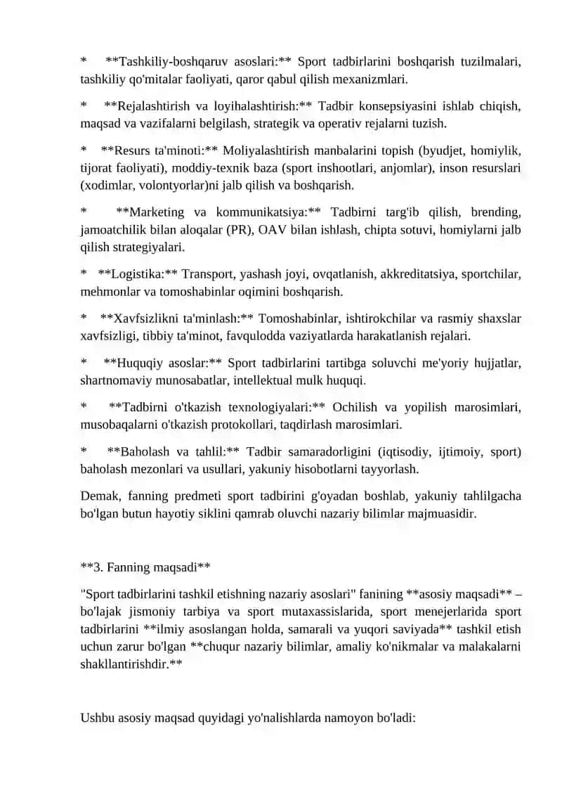 Sport tadbirlarini tashkil etishning nazariy asoslari 2