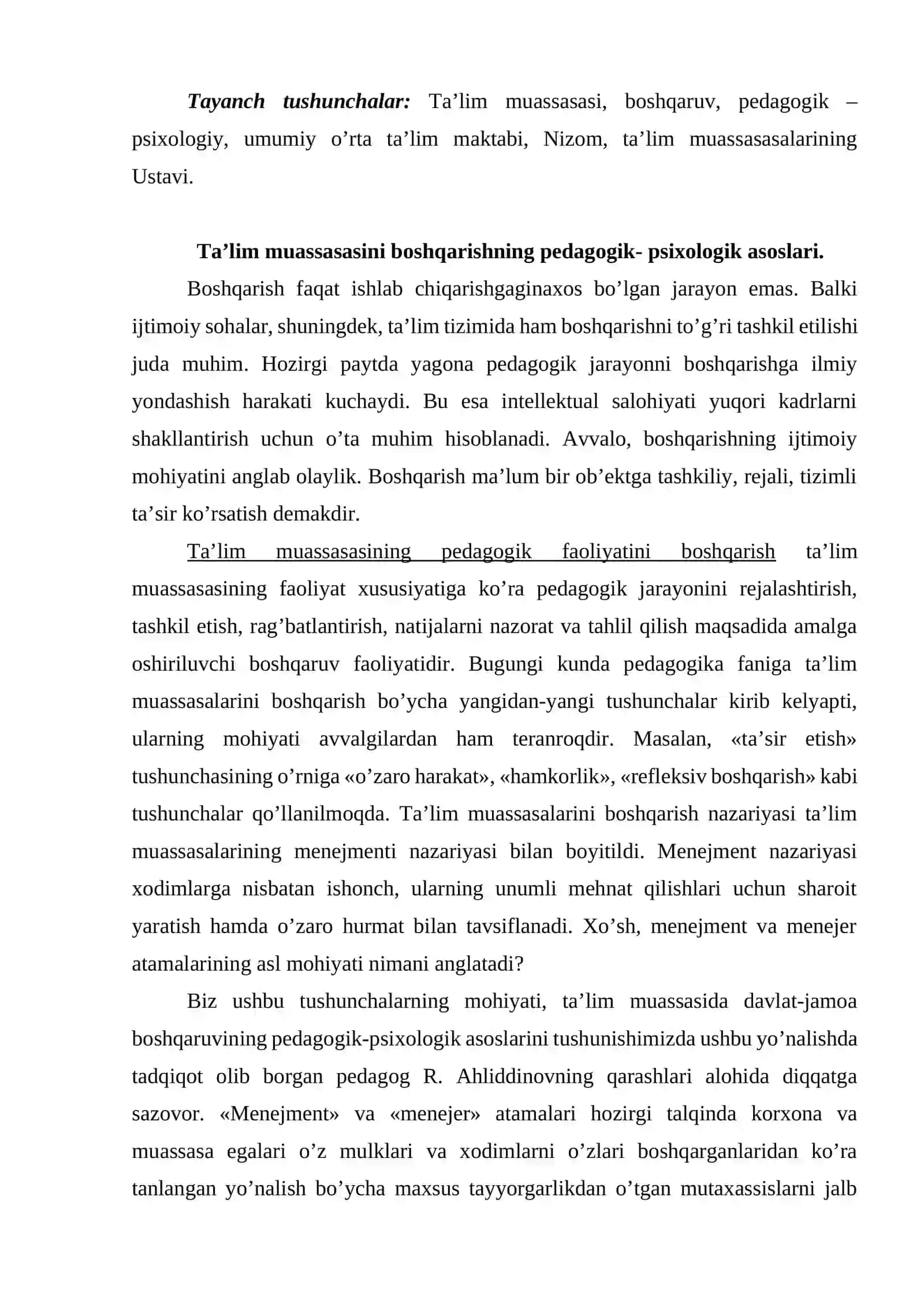 Ta’lim muassasasi menejmenti 2