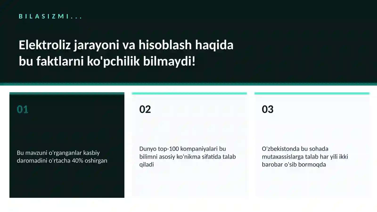 Elektroliz jarayoni va hisoblash 2