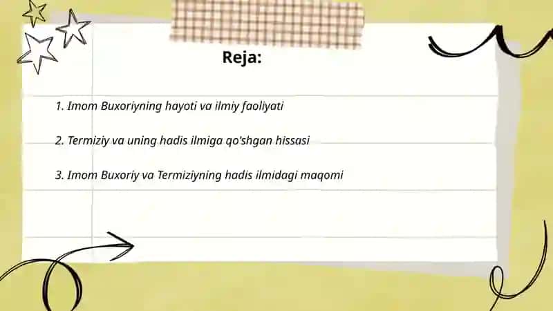 imom buxoriy va termiziyning hadis ilmiga qo'shgan hissasi 2