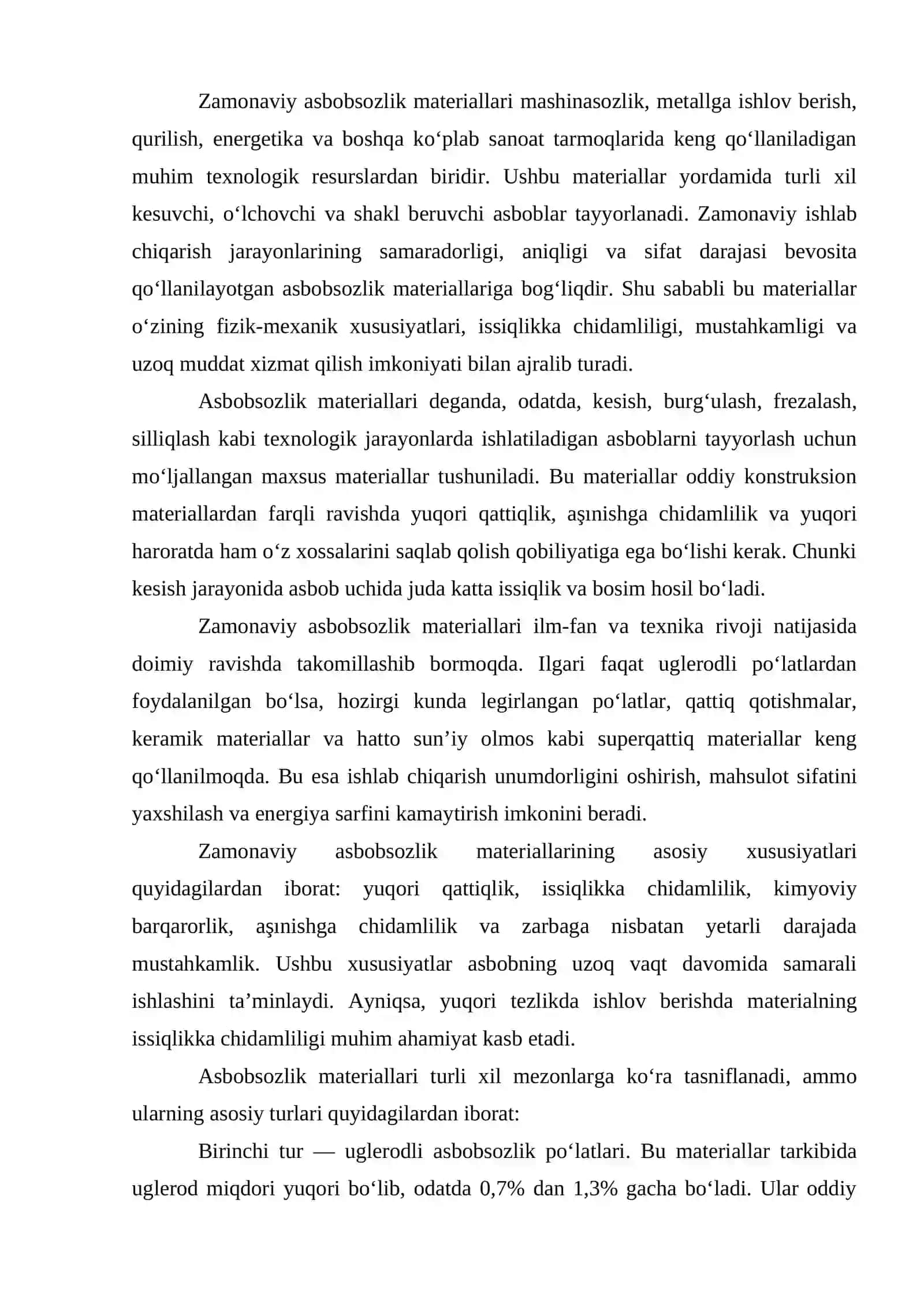 ZAMONAVIY ASBOBSOZLIK MATERIALLARI TUSHUNCHASI VA ULARNING TURLARI 2