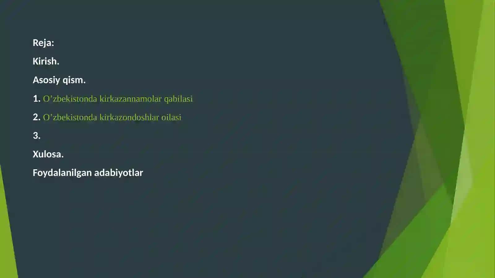 BOTANIKA FANIDAN TAKSODIY DOSHLAR OILASI 2