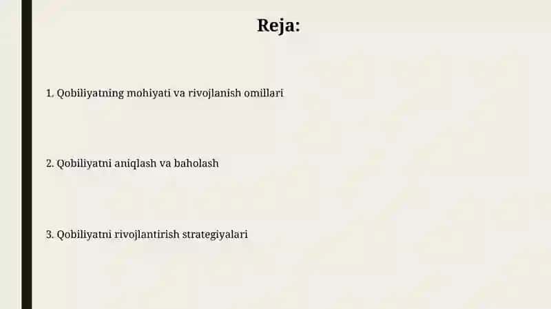 Qobiliyat va uning rivojlanishi 2