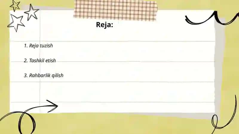 Boshqarishning oʻziga hos aniq funksiyalari 2