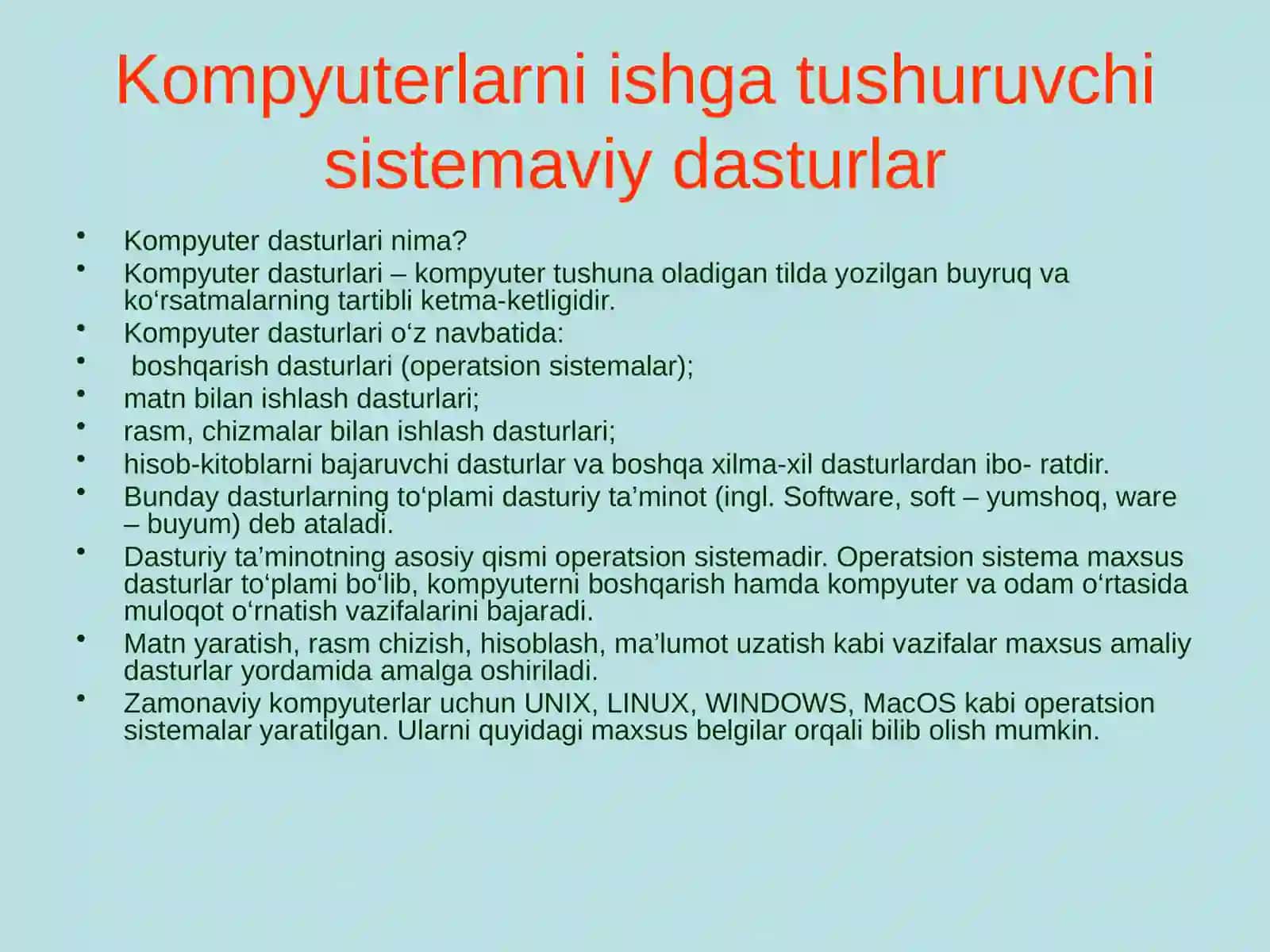 Kompyuter dasturlari 2
