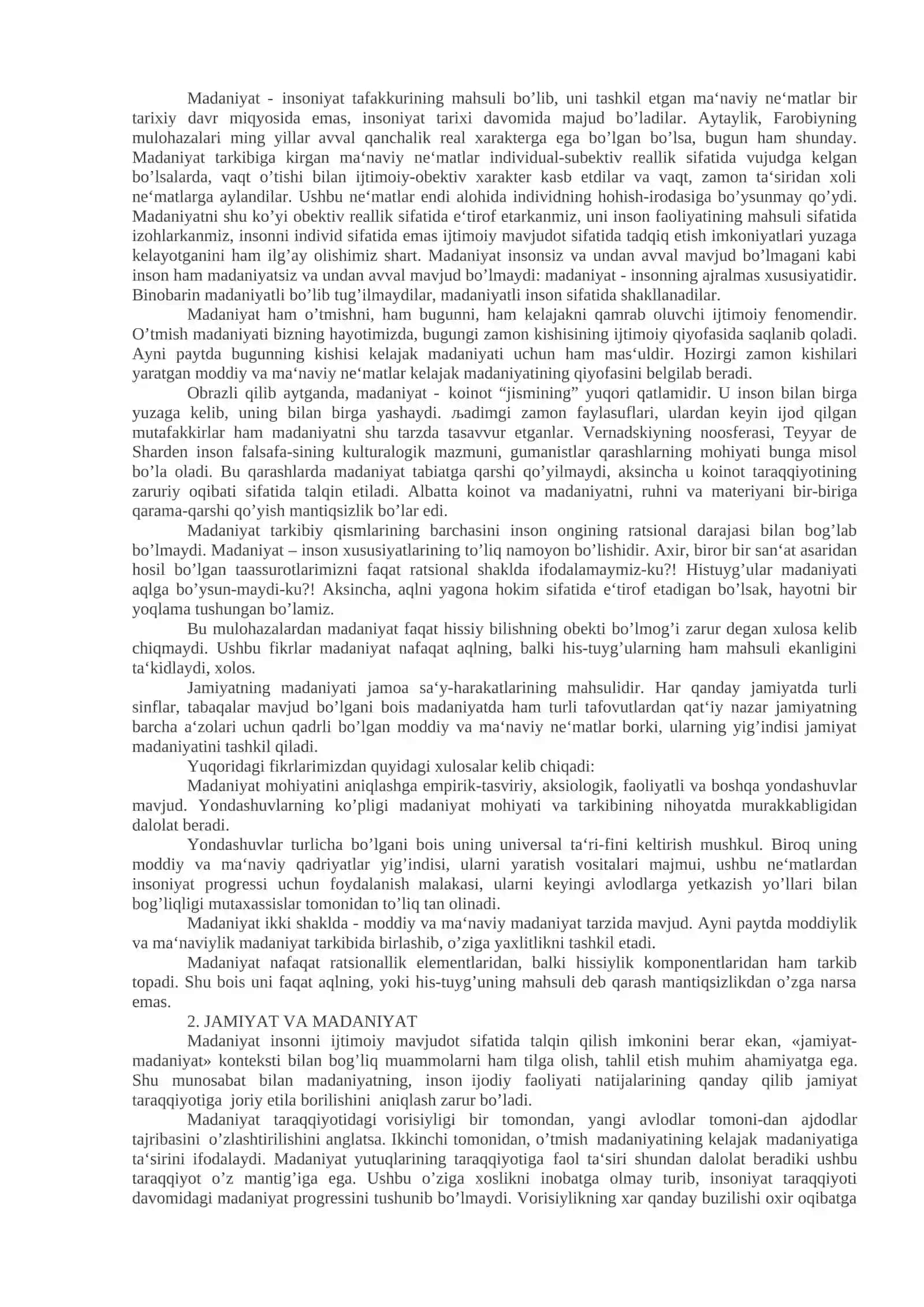 Tarix falsafasi, sivilizatsiya va madaniyat 2