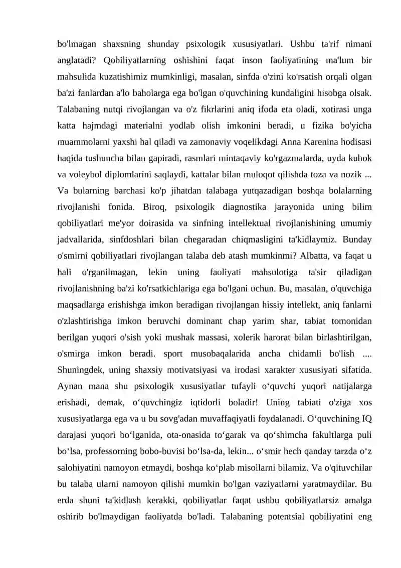 B.M.TEPLOV BOʻYICHA QOBILIYAT VA IQTIDORLILIK 2