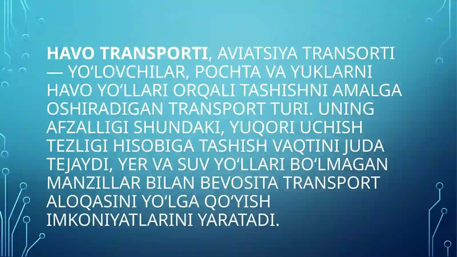 Havoyollariga yo'l olish 2
