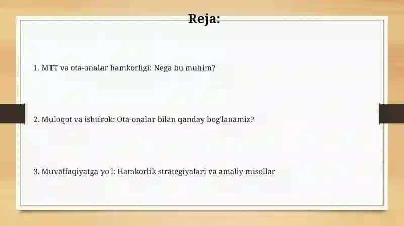 MTTning ota-onalar bilan olib boriladigan ishlari 2