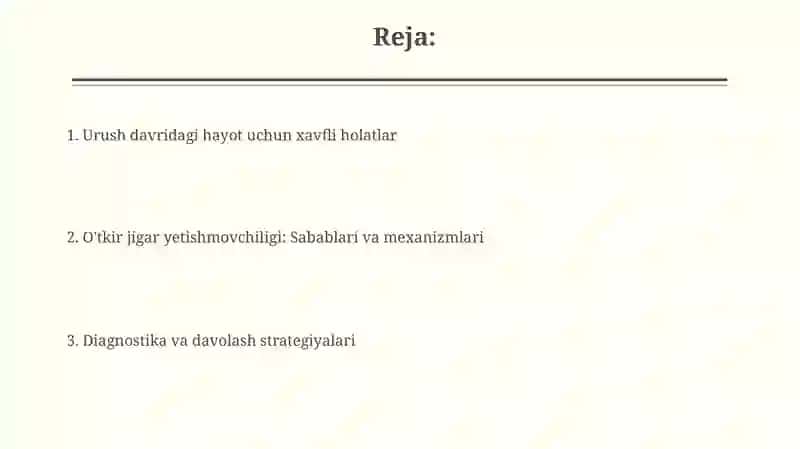 O'tkir jigar yetishmovchiligi: Sabablari va mexanizmlari 2