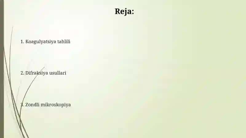 Koagulyasiya etallik va zond mikroskopiyasi,difraksion usullar 2