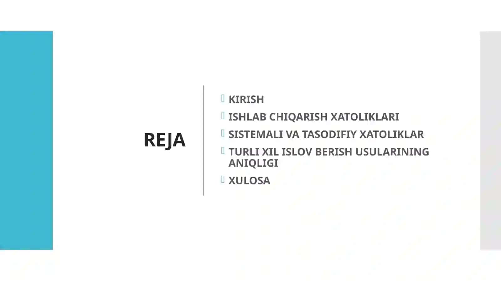 TASODIFIY XATOLIKLAR, ULARNING ASOSIY QONUNYATLARI 2
