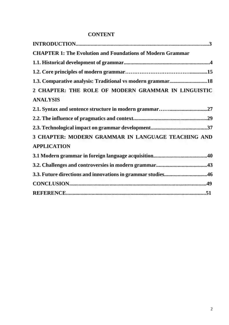 Course Work on Theoretical Aspect of Language 2