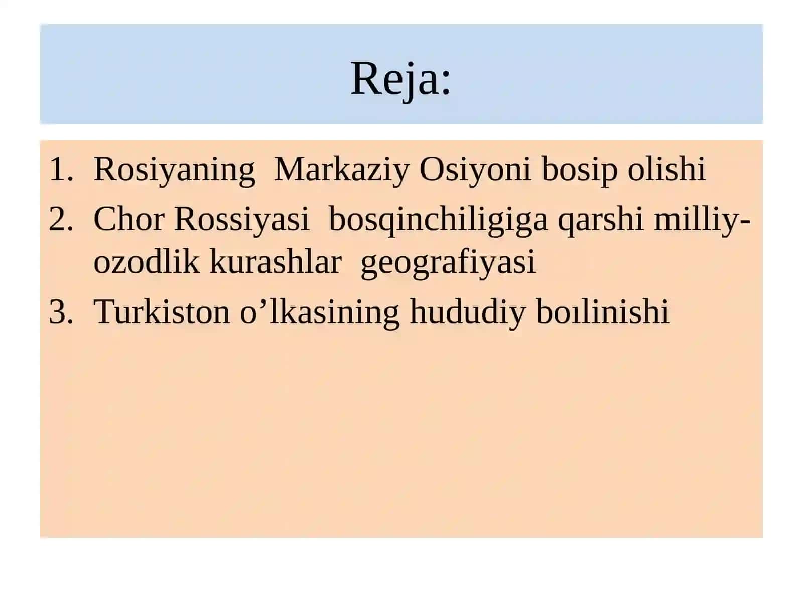 O’rtaOsiyoning PotshoRossiyasiboshqarilishi davridagi tarixiy geografiyasi 2
