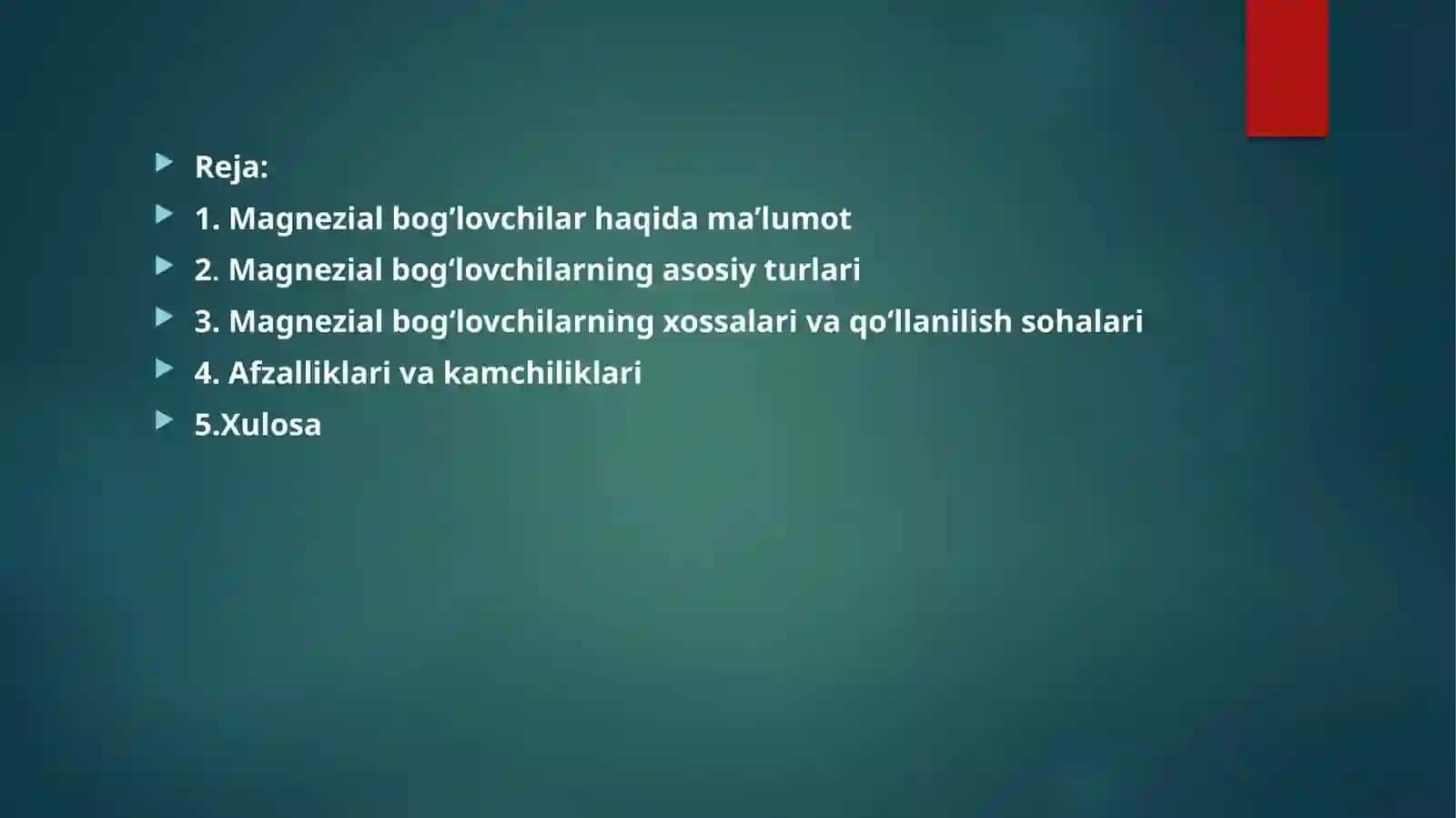 Magnezial bog’lovchilar 2
