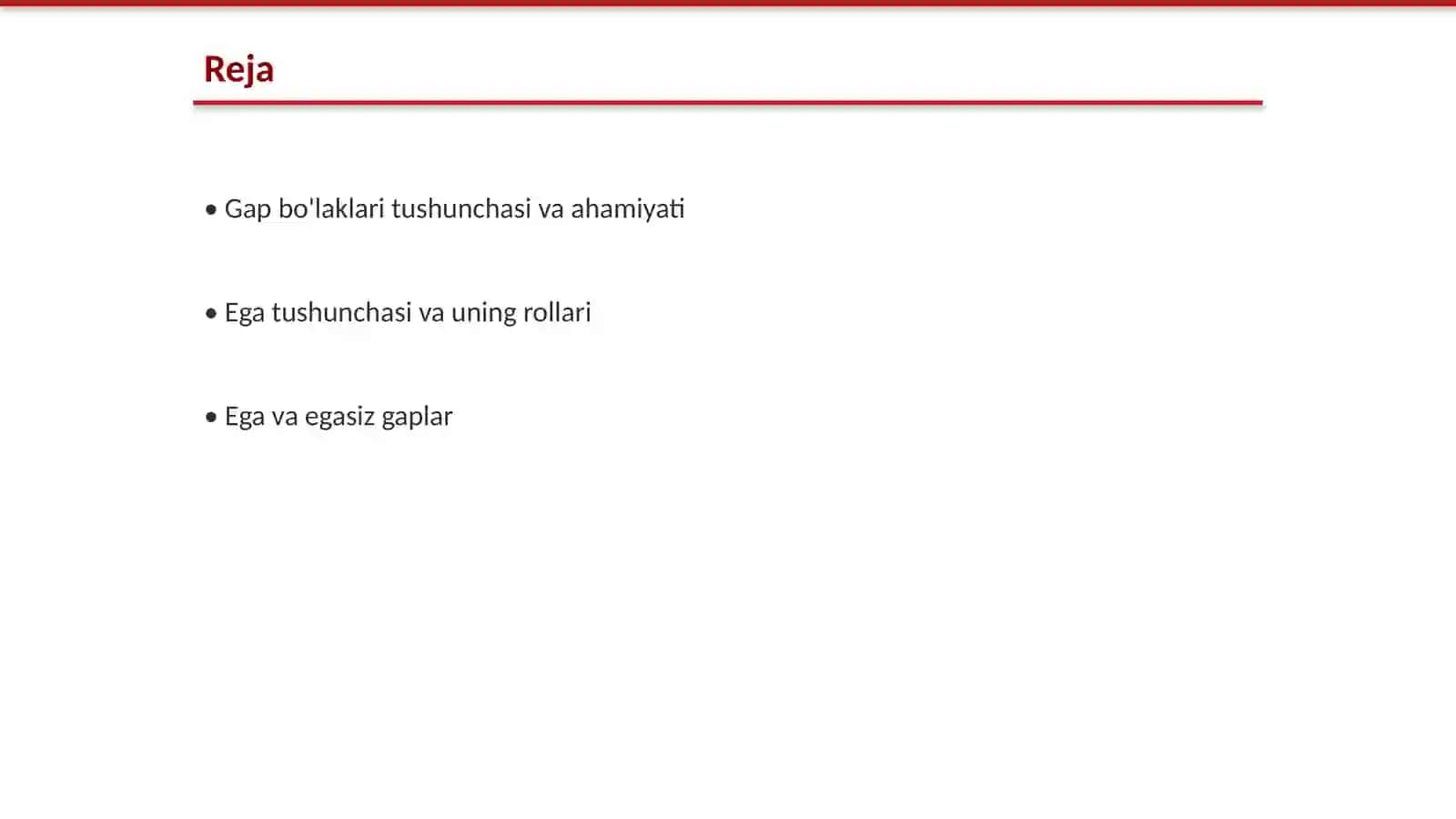 Gap bo'laklari haqida umumiy ma'lumot. Ega va uning ifodalanishi 2