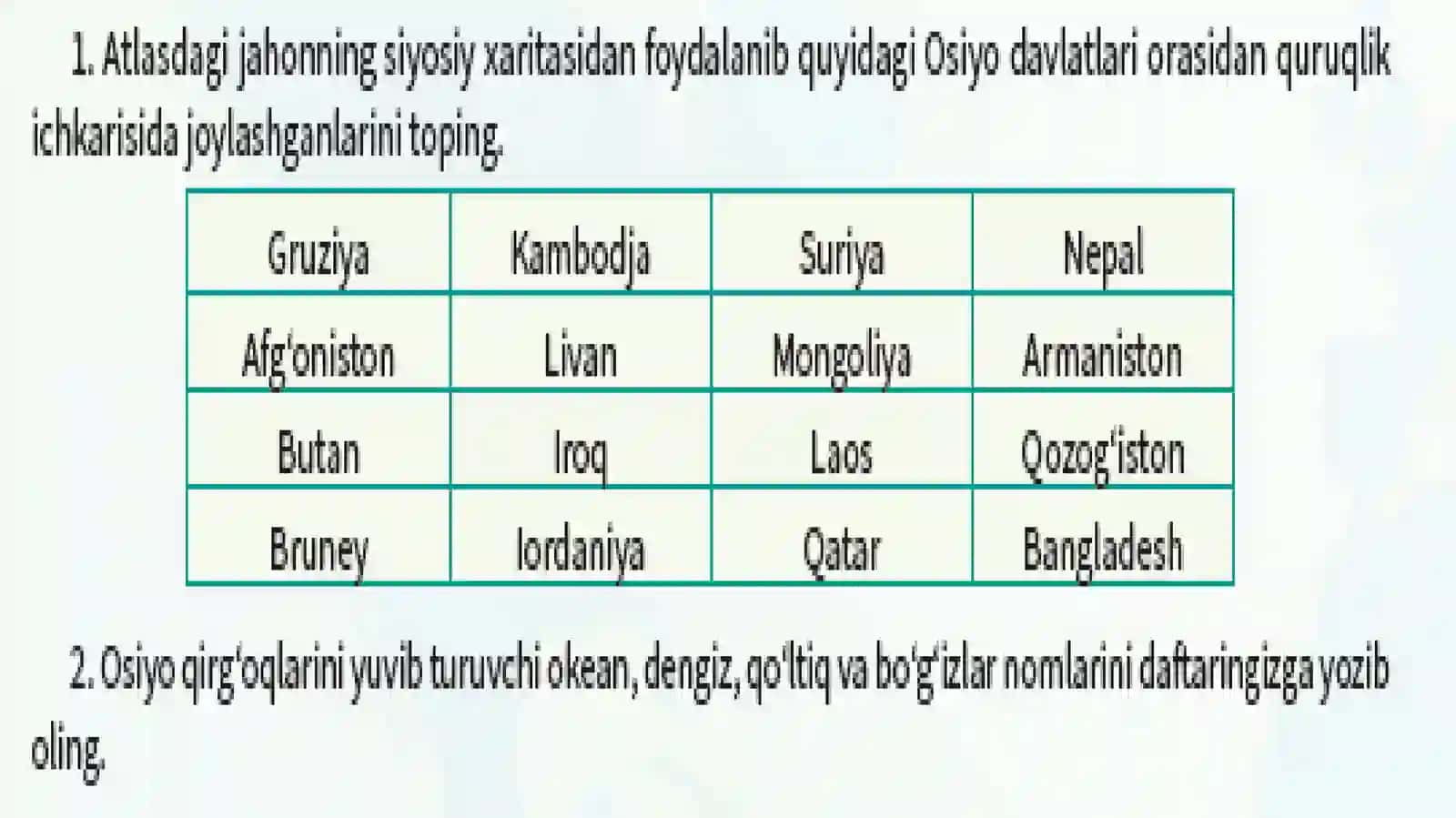 Amaliymashg‘ulot.Osiyosiyosiyxaritasinio‘rganish 2