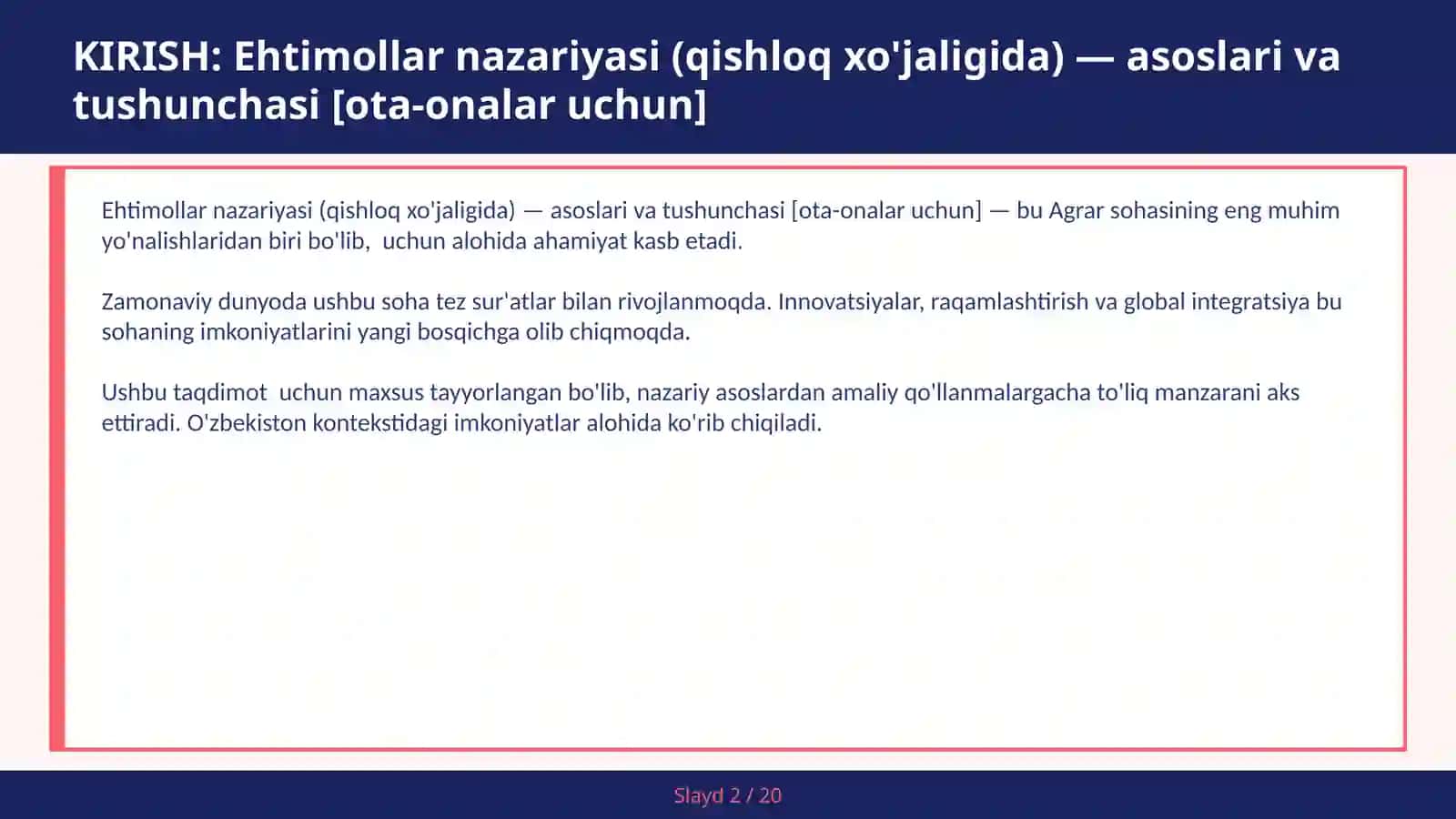 Ehtimollar nazariyasi (qishloq xo'jaligida) — asoslari va tushunchasi [ota-onalar uchun] 2