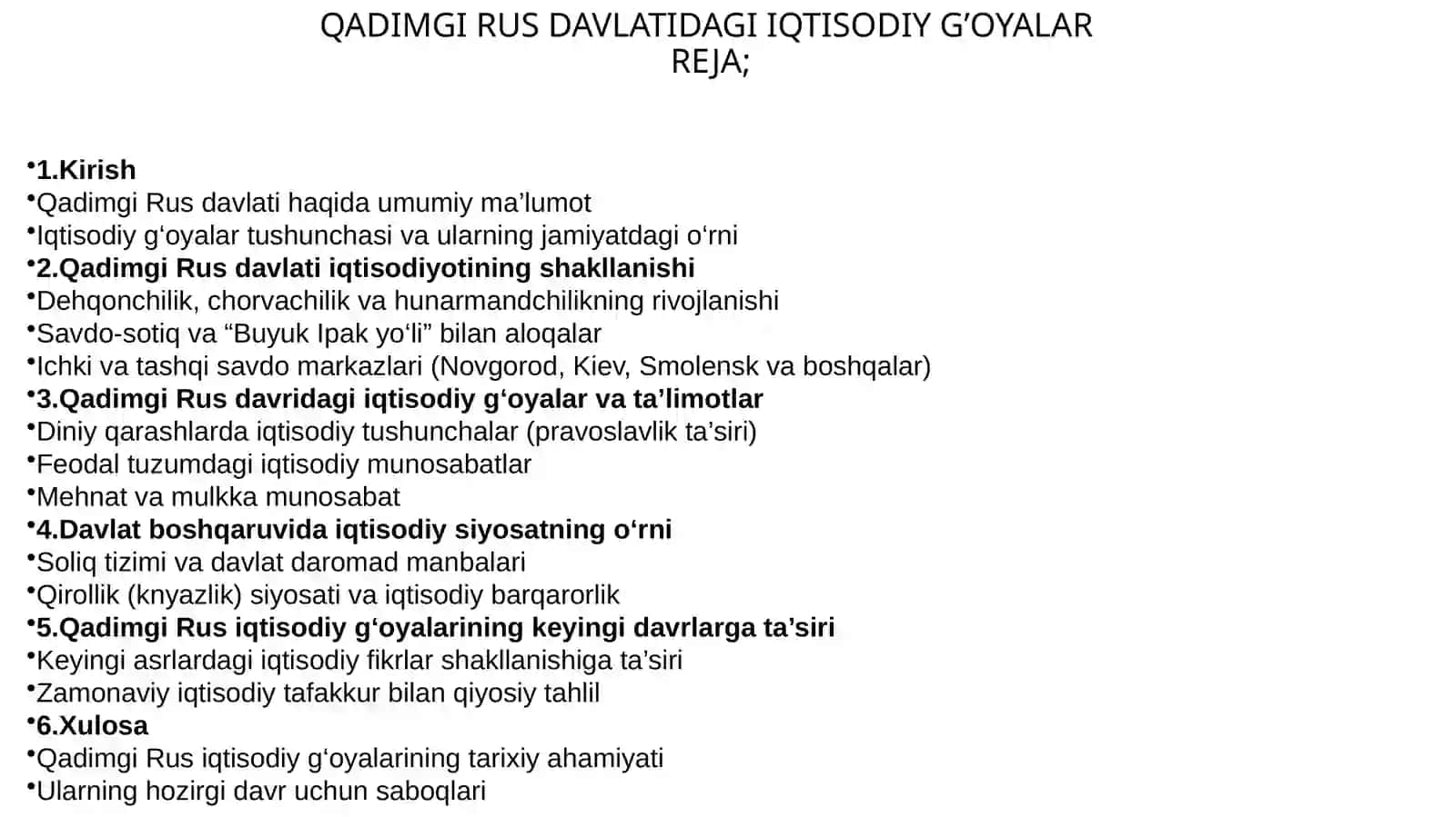QADIMGI RUS DAVLATIDAGI IQTISODIY G’OYALARREJA 2