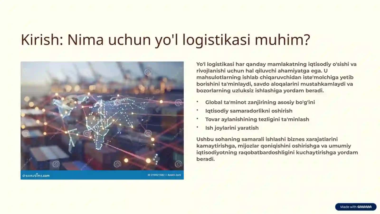 Yo'l xo'jaligida logistika 2