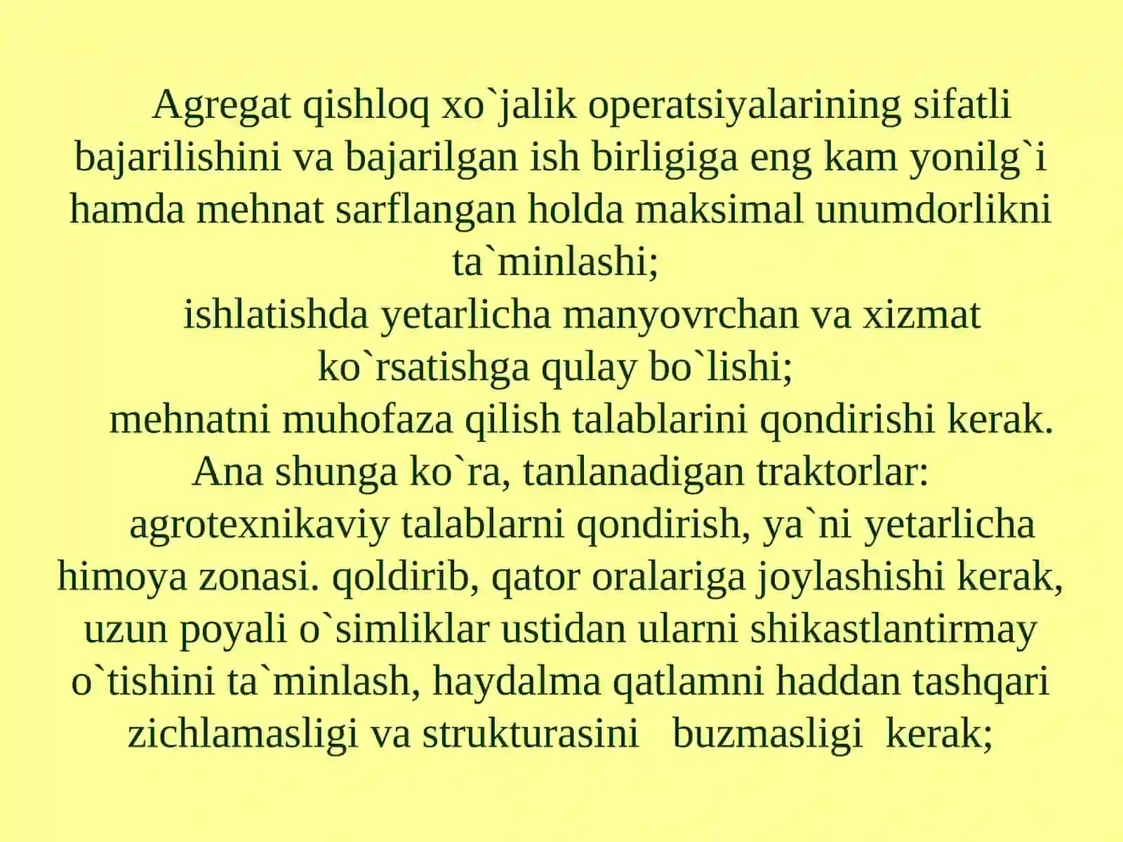 Mashina-traktor agregatlarini oqilona tuzish asoslari 2