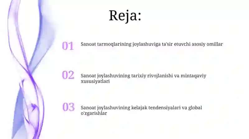 Sanoat tarmoqlarini joylashtirish 2