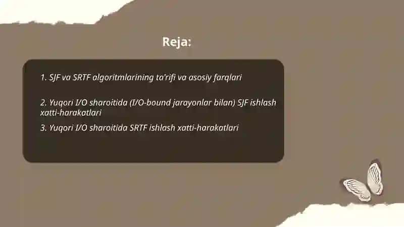 SJF va SRTF algoritmlari 2