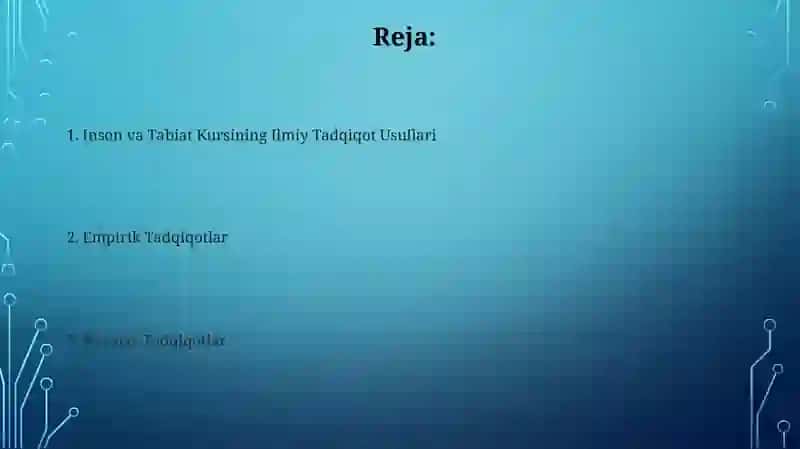 Inson va tabiat kursi ilmiy tatqiqot metodlari 2