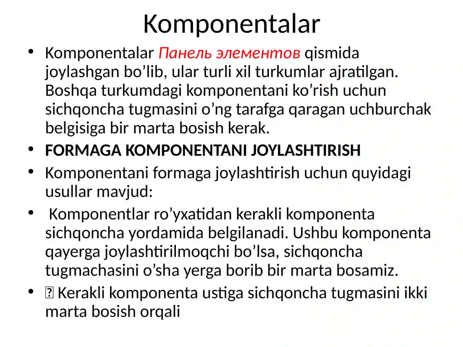 Komponentalar 2