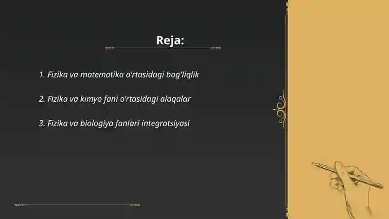 Fizika fanining boshqa fanlar bilan aloqasi 2