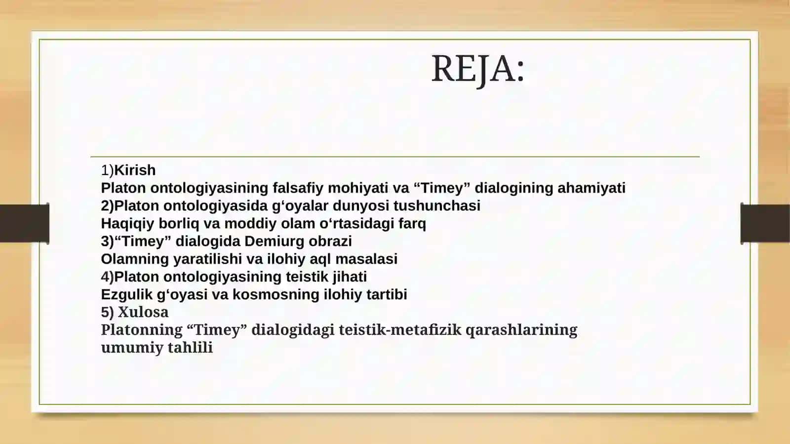 Platon ontologiyasining teistik(metafizik)jihatini Timey dialogidagi g'oyalari asosida tahlil etish 2