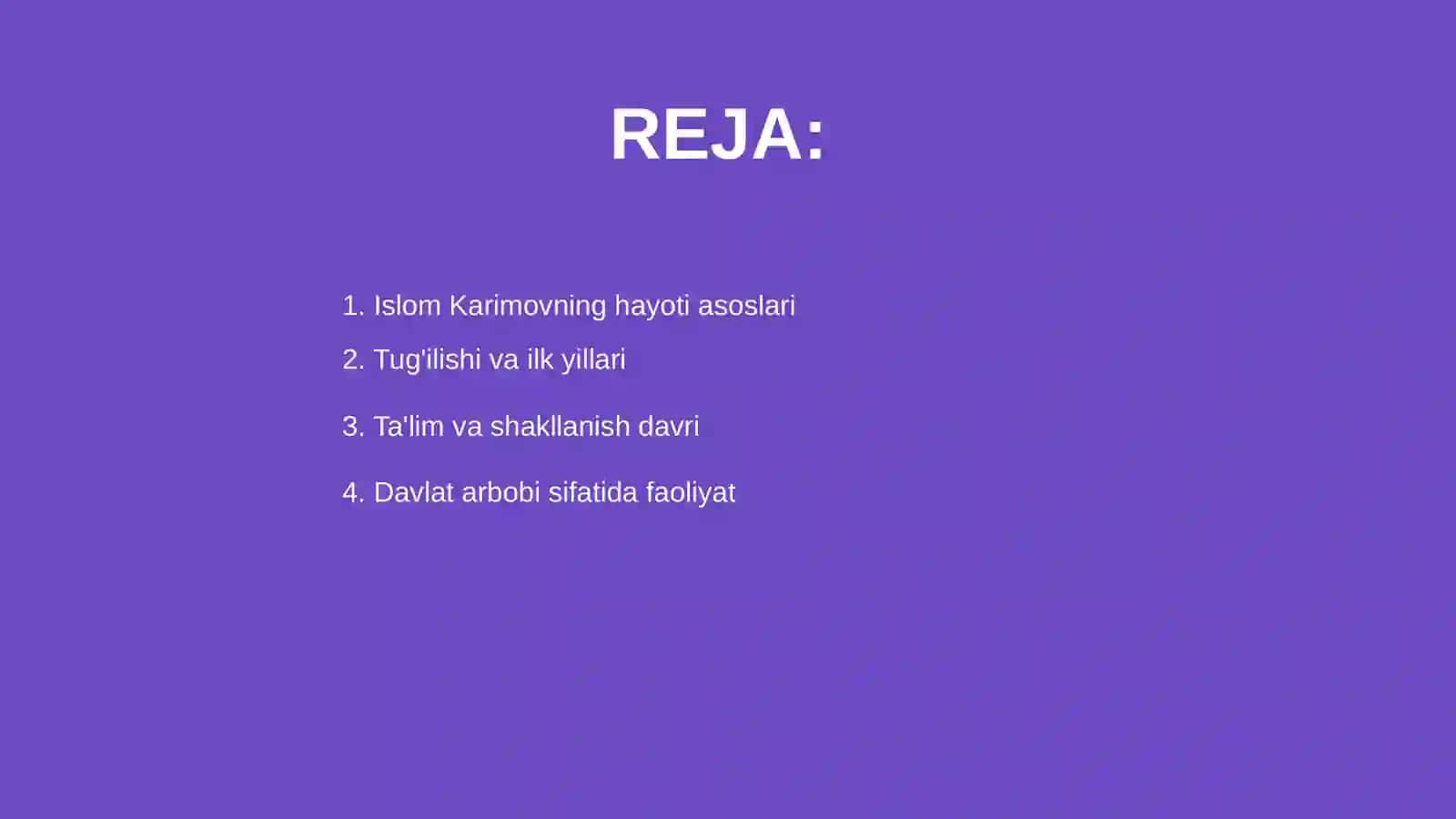 Islom Karimov hayoti va ijodi haqida 2