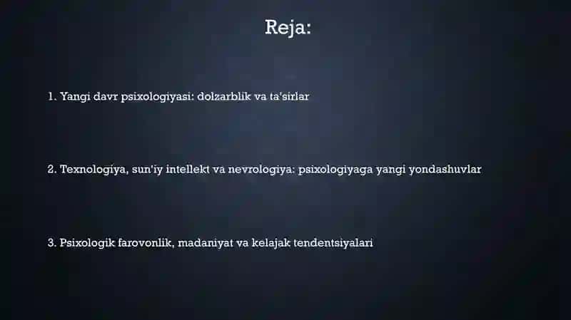 Yangi davr psixologiyasi 2