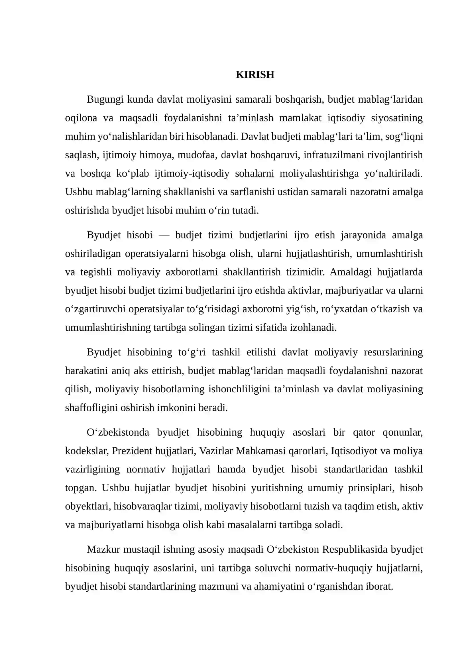 BYUDJET HISOBINING HUQUQIY ASOSLARI VA UNI TARTIBGA SOLUVCHI NORMATIV-HUQUQIY HUJJATLAR 2