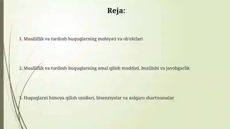 Mualliflik huquqi va turdosh huquqlarda mulkiy va shaxsiy nomulkiy huquqlar 2