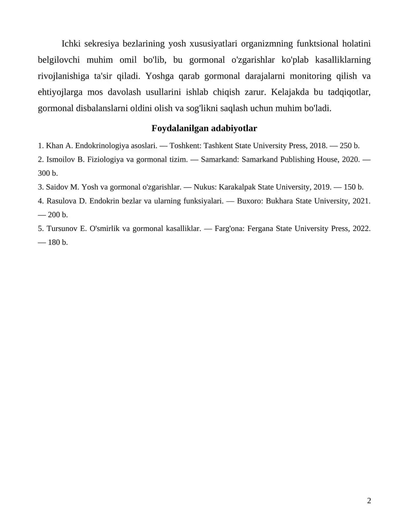 Ichki sekresiya bezlarining yosh xususiyatlari 2