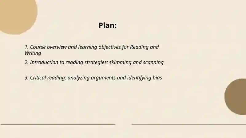Introduction to the Course: Reading and Writing 2