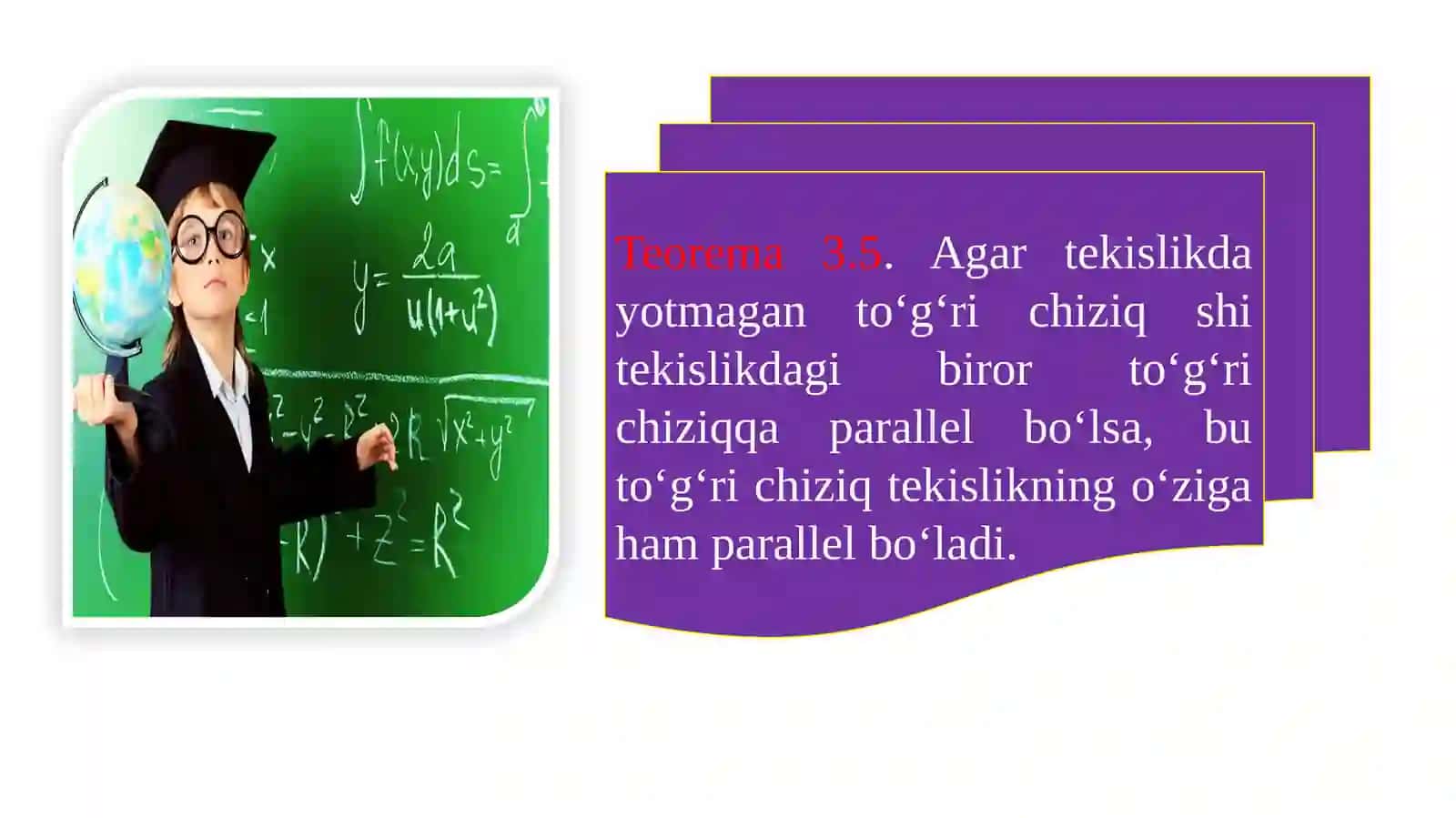 Fazoda to’g’ri chiziq va tekisliklarning o’zaro joylashuvi 2